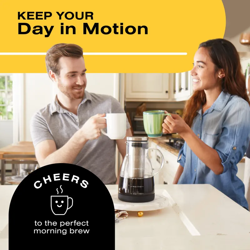 Bean Envy Cold Brew Coffee Maker - 32 oz Glass Coffee Cold Brew Maker and Pitcher w/Silicone Cap & Base — image 5