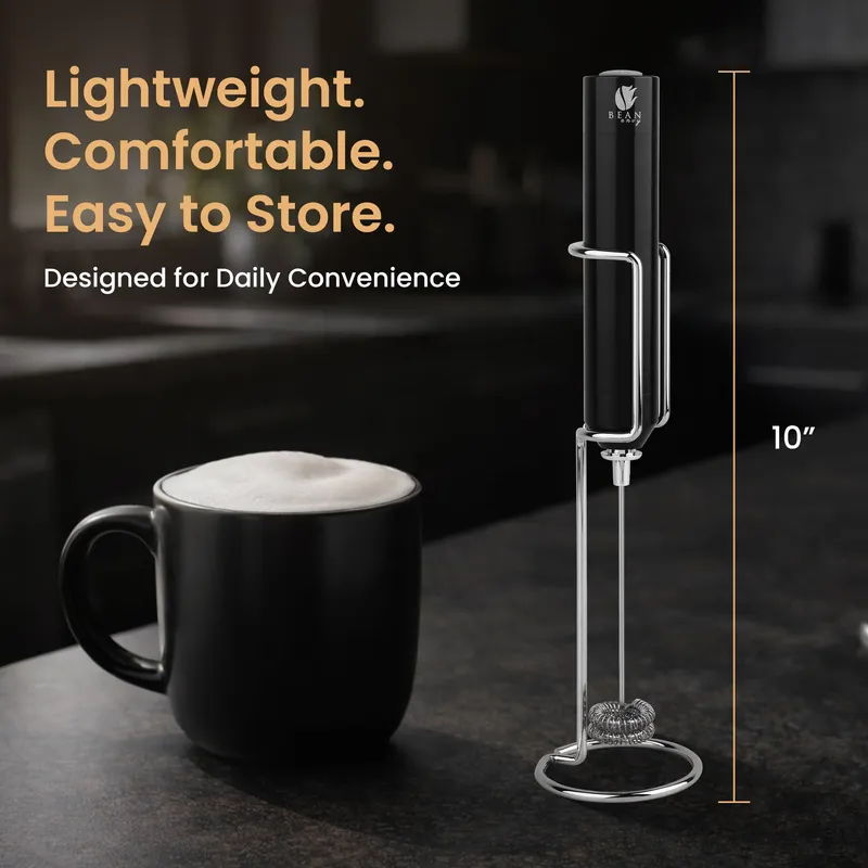 Bean Envy Rechargeable Milk Frother Handheld, Aluminium Coffee Frother Handheld with Stainless Steel Frother Wand, Best Coffee Frother Gift | Adjustable Speed Frother (USB C Cable and Stand Included) — image 6